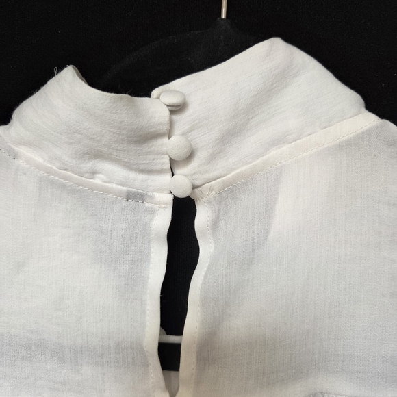 ZARA White Lace Trim Blouse Medium - Picture 6 of 11
